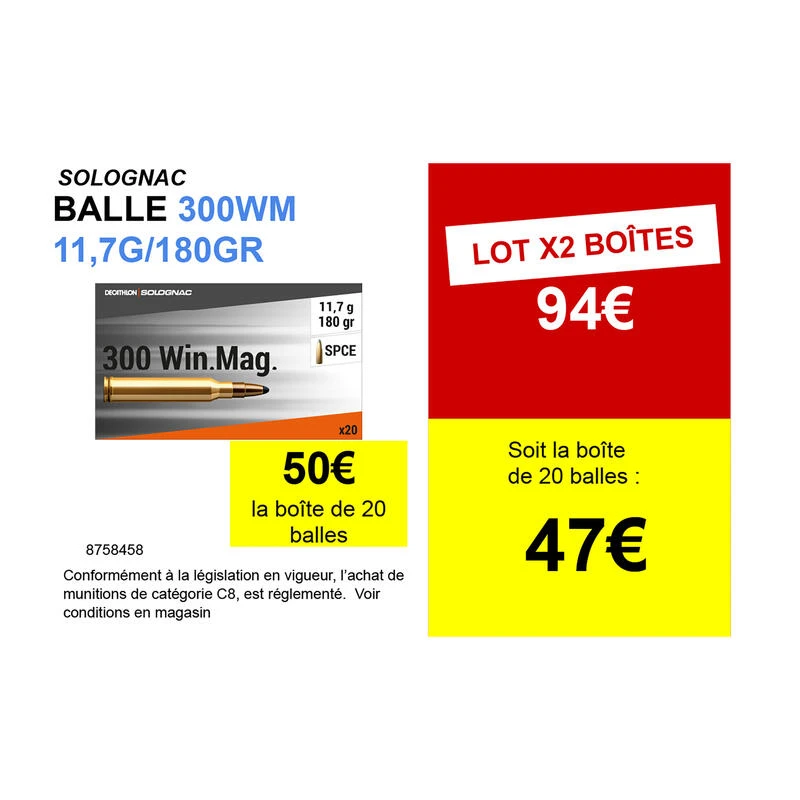 Balle 300 WINCHESTER MAGNUM 11,7G/180GRS X20 4 Balle 300 WINCHESTER MAGNUM 11,7G/180GRS X20 – Image 2