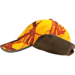 CASQUETTE CHASSE A RABAT CAMOUFLAGE ORANGE -Magasin D'Équipement De Chasse casquette chasse a rabat camouflage orange 2
