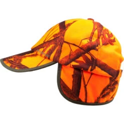 CASQUETTE CHASSE A RABAT CAMOUFLAGE ORANGE -Magasin D'Équipement De Chasse casquette chasse a rabat camouflage orange 6