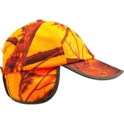 CASQUETTE CHASSE A RABAT CAMOUFLAGE ORANGE -Magasin D'Équipement De Chasse casquette chasse a rabat camouflage orange 7