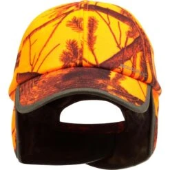 CASQUETTE CHASSE A RABAT CAMOUFLAGE ORANGE -Magasin D'Équipement De Chasse casquette chasse a rabat camouflage orange 8
