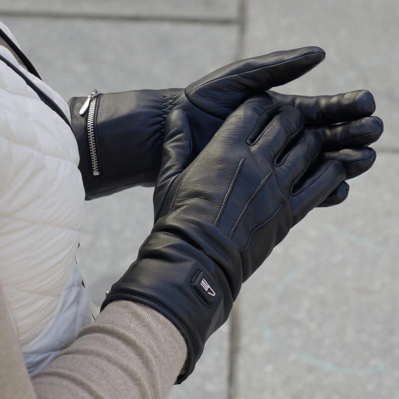 Gants En Cuir Chauffants - Extra Chauds - Noirs 5 Gants En Cuir Chauffants - Extra Chauds - Noirs – Image 3