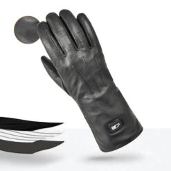 Gants En Cuir Chauffants - Extra Chauds - Noirs 11 Gants En Cuir Chauffants - Extra Chauds - Noirs -Magasin D'Équipement De Chasse gants en cuir chauffants extra chauds noirs 3
