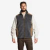 GILET POLAIRE SANS MANCHES MOUTONNE 500 GRIS -Magasin D'Équipement De Chasse gilet polaire sans manches moutonne 500 gris