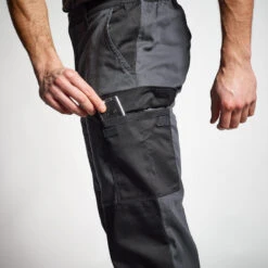 PANTALON CARGO RESISTANT STEPPE 300 BICOLORE GRIS ET NOIR -Magasin D'Équipement De Chasse pantalon cargo resistant steppe 300 bicolore gris et noir 4