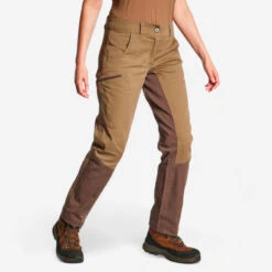 PANTALON CHASSE FEMME RESPIRANT 500 MARRON