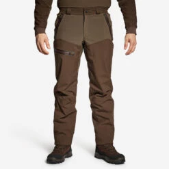 PANTALON CHASSE IMPERMÉABLE RENFORT MARRON 900 BÉCASSE -Magasin D'Équipement De Chasse pantalon chasse impermeable renfort marron 900 becasse 2