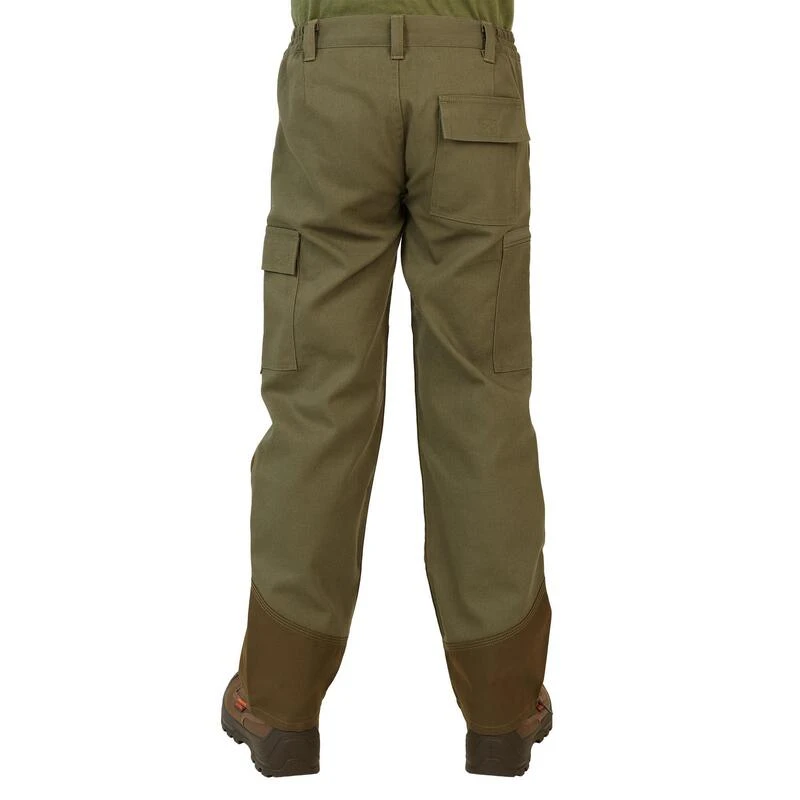 PANTALON RENFORT JUNIOR - 100 VERT ET MARRON 5 PANTALON RENFORT JUNIOR - 100 VERT ET MARRON – Image 3