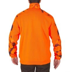 Pull Chasse Renfort Orange Fluo 500 -Magasin D'Équipement De Chasse pull chasse renfort orange fluo 500 2