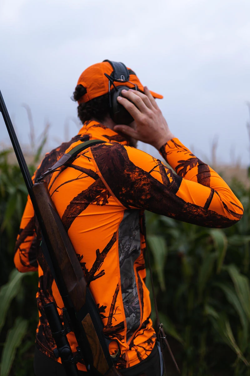 T-SHIRT CHASSE RESPIRANT MANCHES LONGUES CAMOUFLAGE FLUO 500 5 T-SHIRT CHASSE RESPIRANT MANCHES LONGUES CAMOUFLAGE FLUO 500 – Image 3