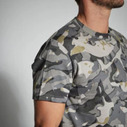 T-SHIRT RESISTANT 100 CAMO WOODLAND GRIS -Magasin D'Équipement De Chasse t shirt resistant 100 camo woodland gris 4