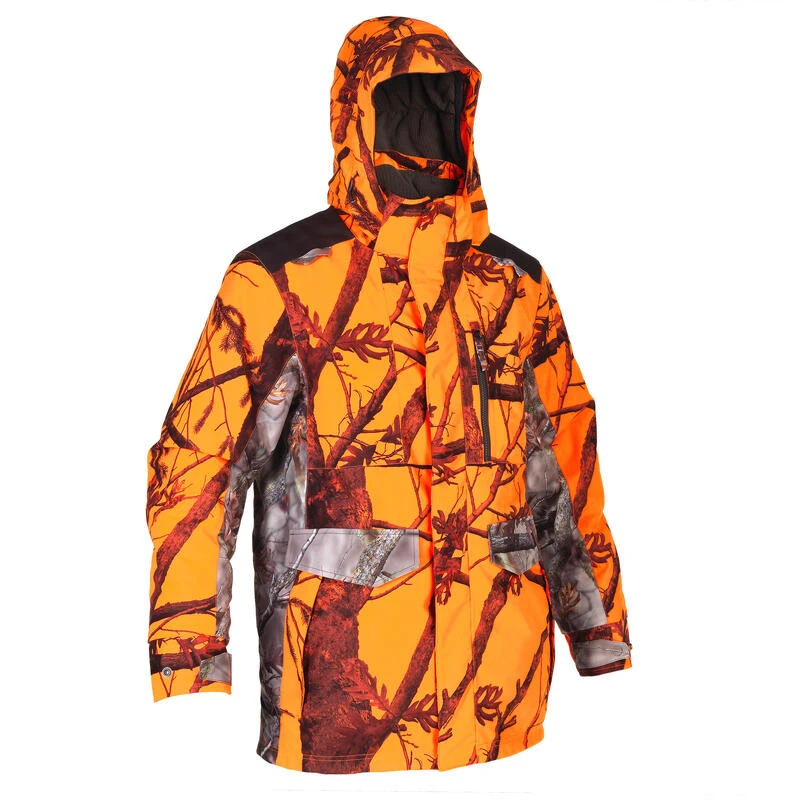 VESTE CHASSE IMPERMÉABLE CHAUDE SILENCIEUSE CAMO FLUO POSTE 500 3 VESTE CHASSE IMPERMÉABLE CHAUDE SILENCIEUSE CAMO FLUO POSTE 500