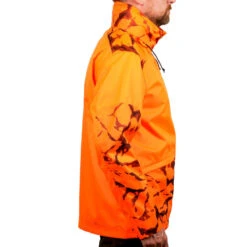 VESTE CHASSE RESISTANTE IMPERMEABLE ORANGE FLUO SUPERTRACK 100 -Magasin D'Équipement De Chasse veste chasse resistante impermeable orange fluo supertrack 100 3