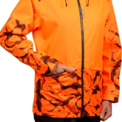 VESTE CHASSE RESISTANTE IMPERMEABLE ORANGE FLUO SUPERTRACK 100 -Magasin D'Équipement De Chasse veste chasse resistante impermeable orange fluo supertrack 100 5