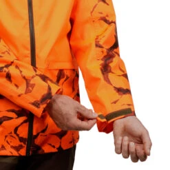 VESTE CHASSE RESISTANTE IMPERMEABLE ORANGE FLUO SUPERTRACK 100 -Magasin D'Équipement De Chasse veste chasse resistante impermeable orange fluo supertrack 100 7
