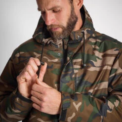 VESTE IMPERMEABLE CHAUDE 100 CAMO WOODLAND -Magasin D'Équipement De Chasse veste impermeable chaude 100 camo woodland 3