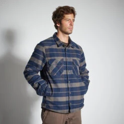 VESTE MOUTONNÉE TYPE SURCHEMISE 500 BLEU -Magasin D'Équipement De Chasse veste moutonnee type surchemise 500 bleu 8