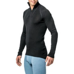Woolpower Merino Base Layer Zip Turtleneck LITE - Noir -Magasin D'Équipement De Chasse woolpower merino base layer zip turtleneck lite noir 3