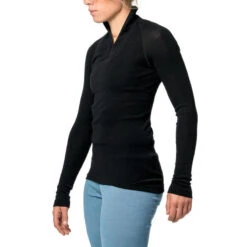 Woolpower Merino Base Layer Zip Turtleneck LITE - Noir -Magasin D'Équipement De Chasse woolpower merino base layer zip turtleneck lite noir 5